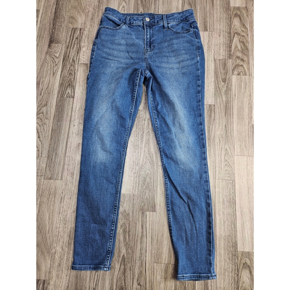 Old Navy Wow Super-Skinny Jeans Womens 6 Blue High Rise Stretch Faded Denim